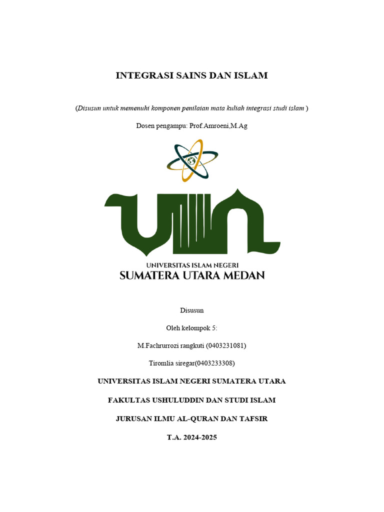 Integrasi Sains dan Islam dalam Pendidikan | PDF | Ilmu Sosial | Filsafat