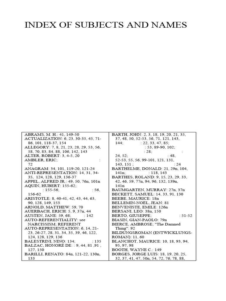 Index no printing pdf