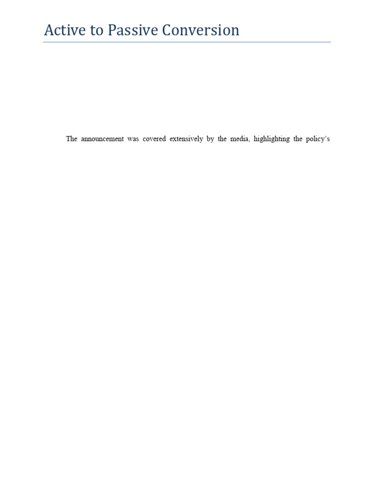 Active and Passive Voice Conversions | PDF | Narrative | Policy