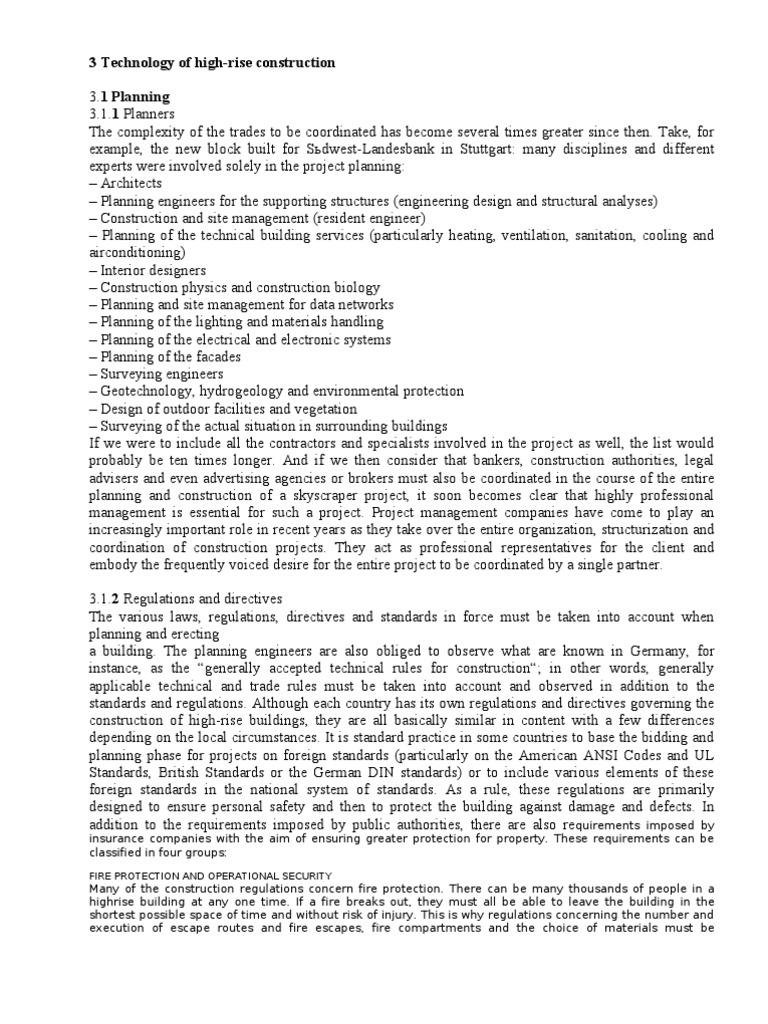 High-Rise Construction Planning Guide | PDF | Deep Foundation | Elevator