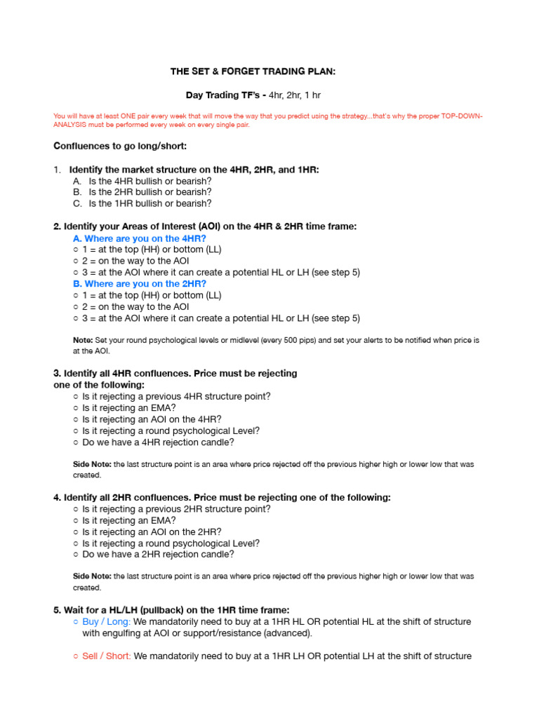 Day_Trade_Trading_Plan | PDF | Financial Economics | Investing