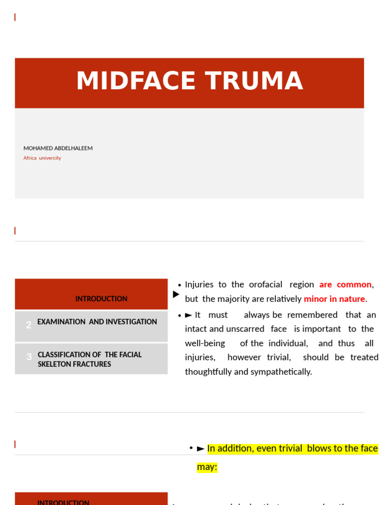 Truma Mid Face | PDF | Human Nose | Human Head And Neck