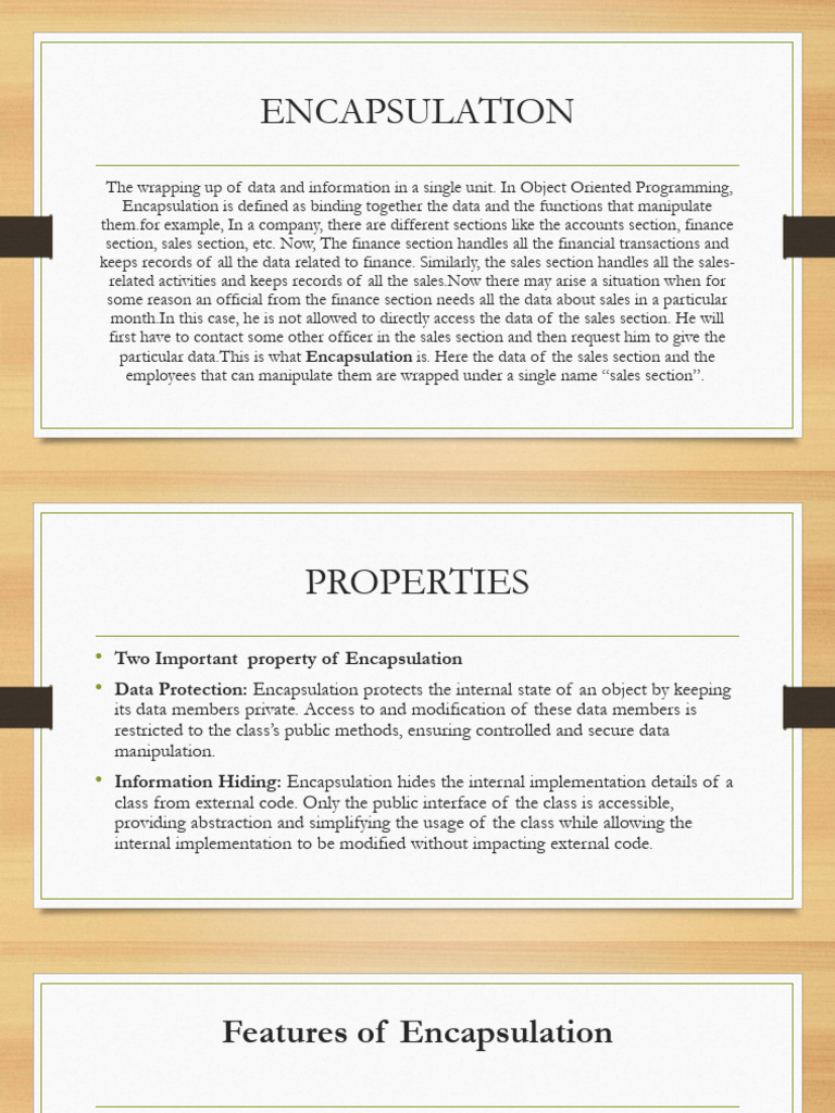 ENCAPSULATION and Abstraction in C++ | PDF | Class (Computer ...