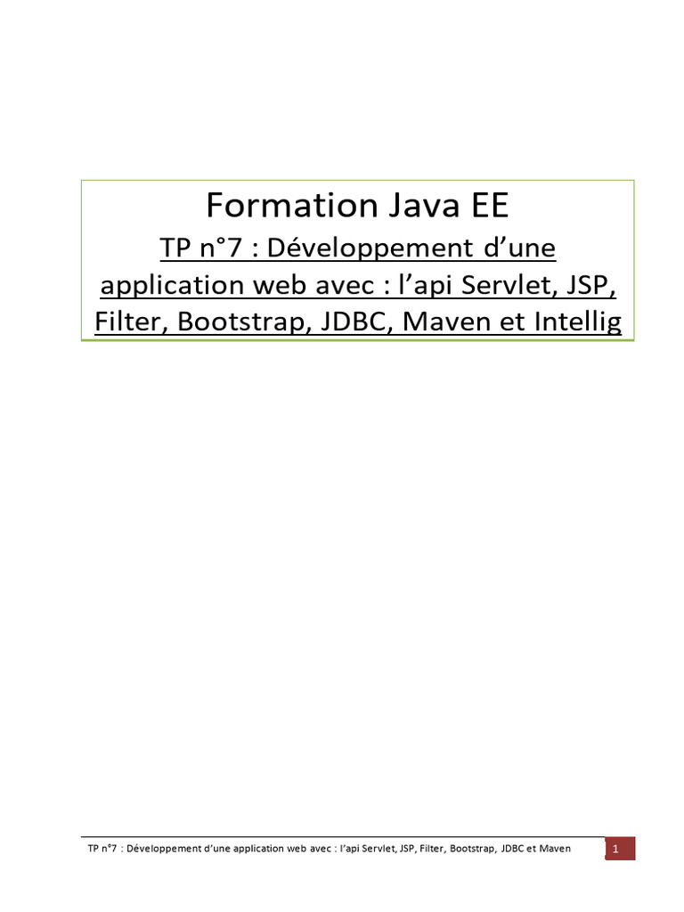 Développement Web avec Servlet et JDBC | PDF | Java (Langage de ...