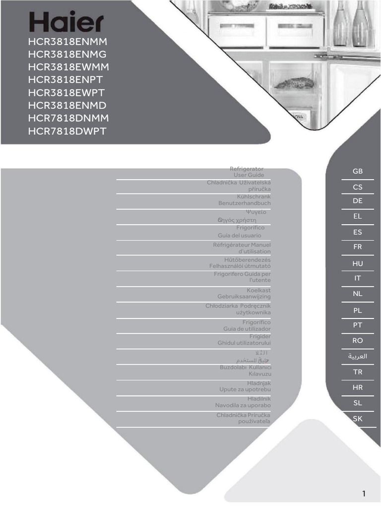 Multilingual Fridge User Guide | PDF | Refrigerator | Ac Power Plugs ...