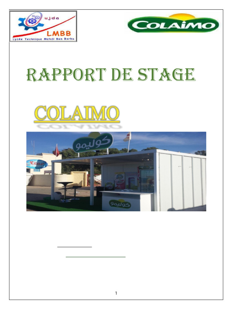 Rapport de Stage à la Coopérative COLAIMO | PDF | Chaudière | Lait