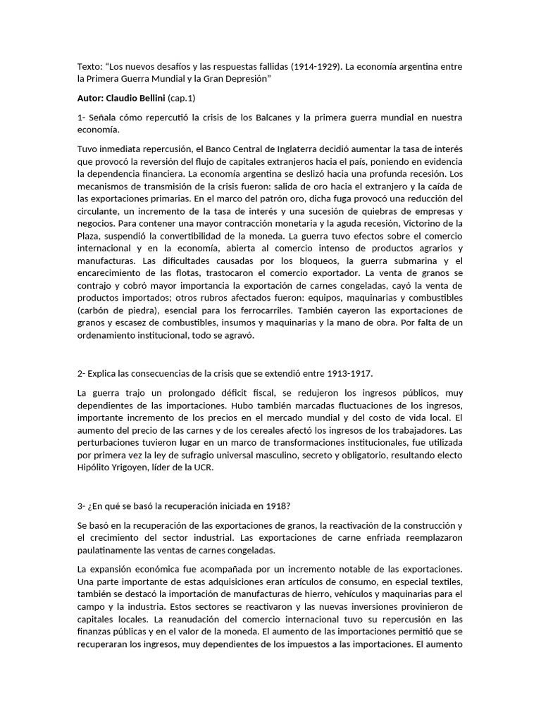 Impacto de la Guerra en la Economía Argentina | PDF | Agricultura ...