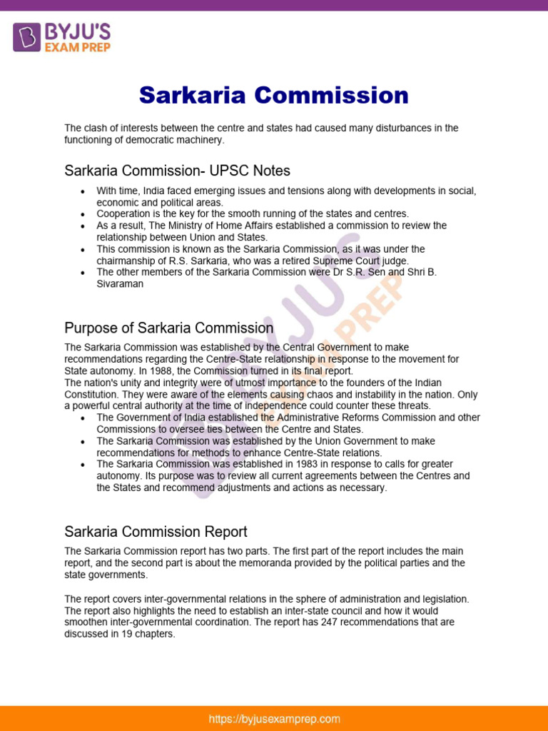 Sarkaria_commission | PDF | Government | Governance