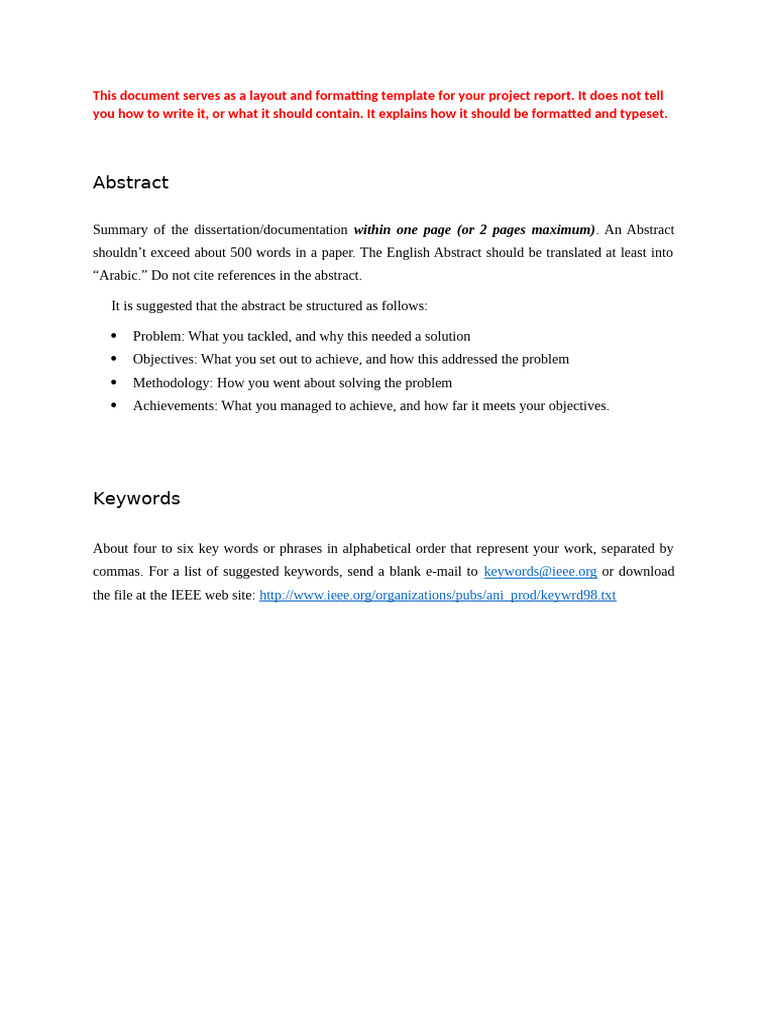 Project Report Formatting Template | PDF | Bracket | Paragraph