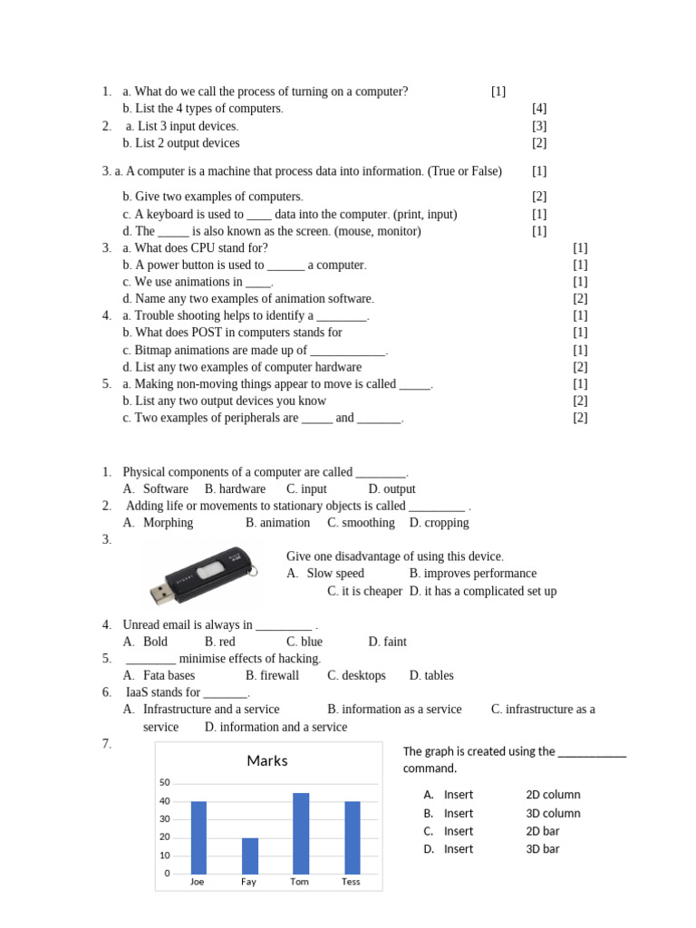 Grade 4 ICT Questions and Answers | PDF | Input/Output | Computer Hardware