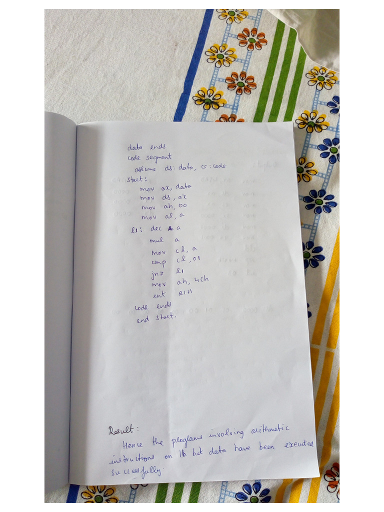 Arithmetic instructions on 16 bit data pdf