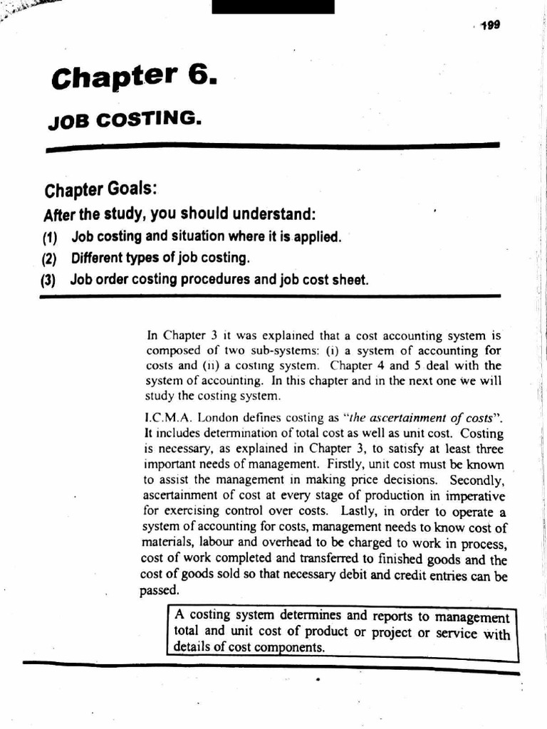 Chapter 6 Job Costing | PDF | Home & Garden