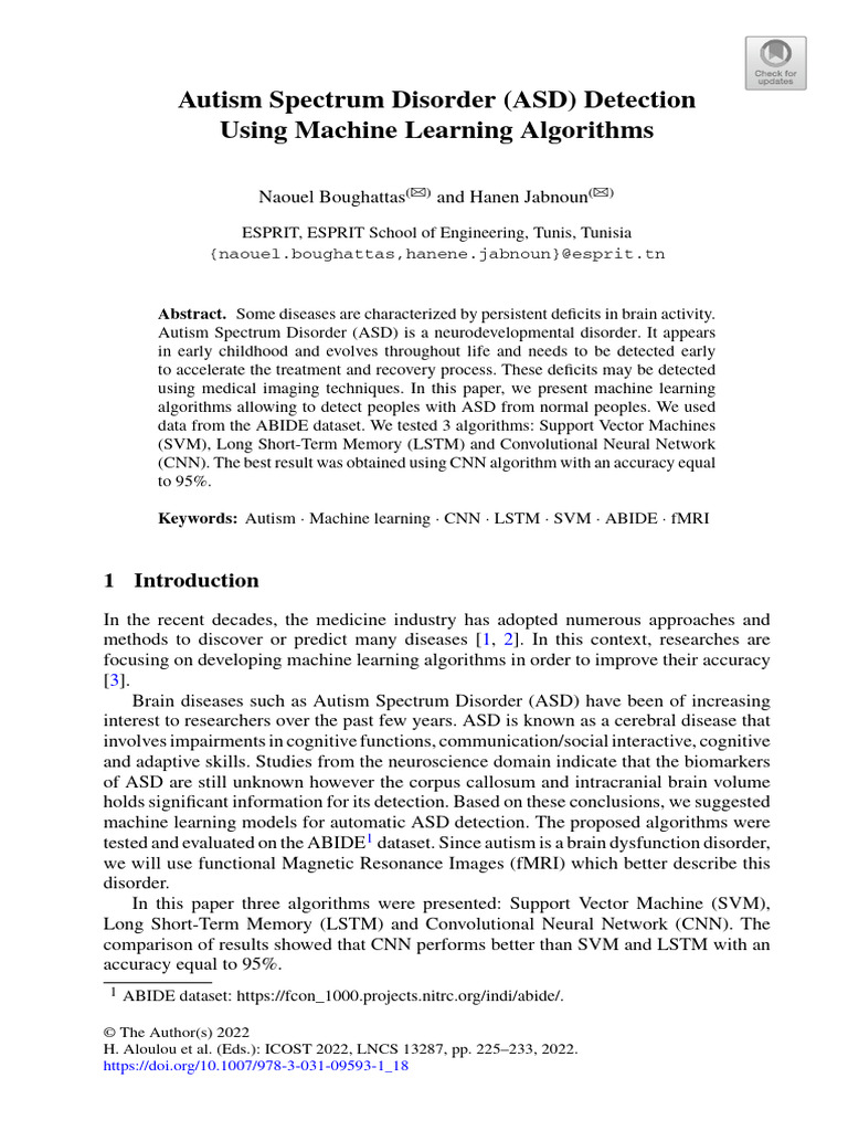 ASD Detection via Machine Learning | PDF | Support Vector Machine ...