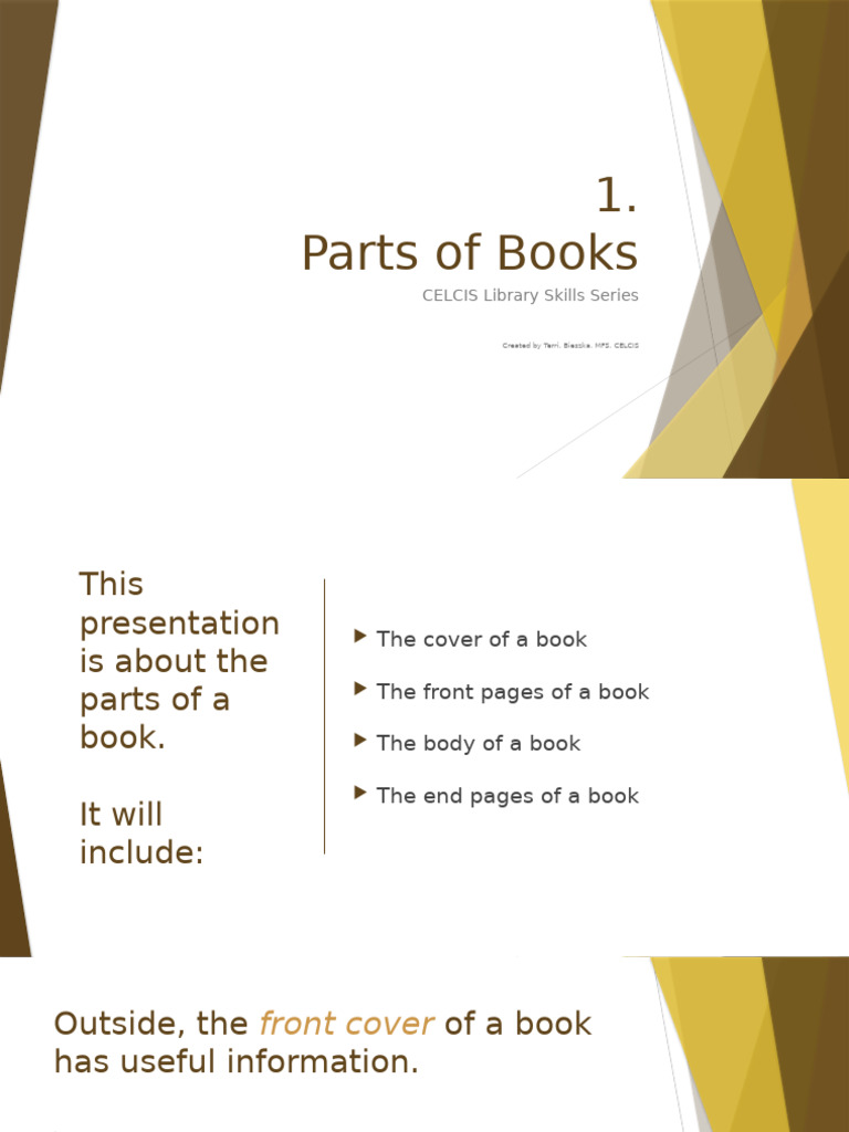 Understanding Book Components | PDF | Books | Writing