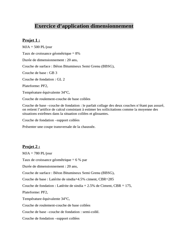 Dimensionnement chaussée BBSG 20 ans | PDF