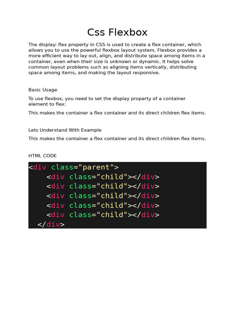 Css flexbox part1 pdf teaching methods materials art
