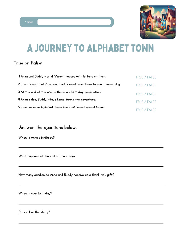 Anna's Birthday Adventure in Alphabet Town | PDF