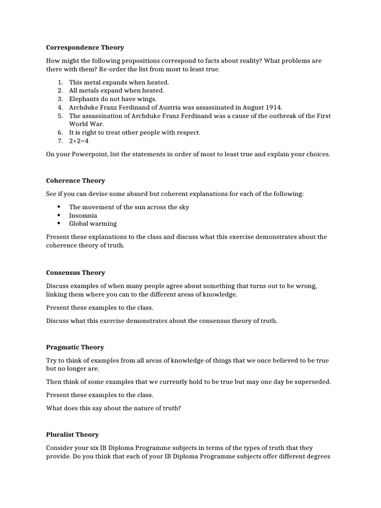 1.6 - Theory-Specific Tasks | PDF