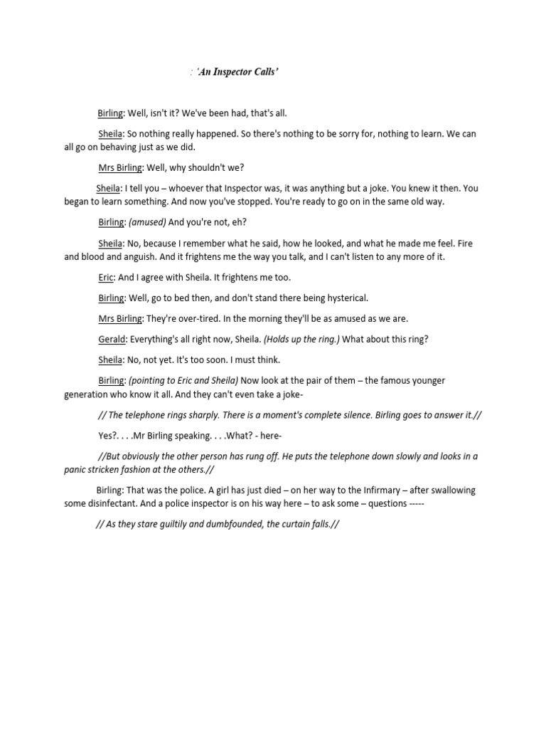 Ia an inspector calls extract pdf