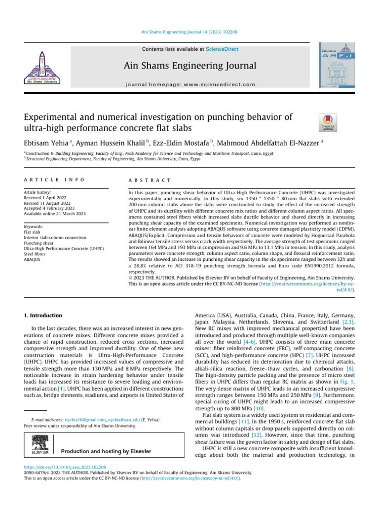 Ebtisam 2023 Experimental and Numerical Investigation On Punching ...