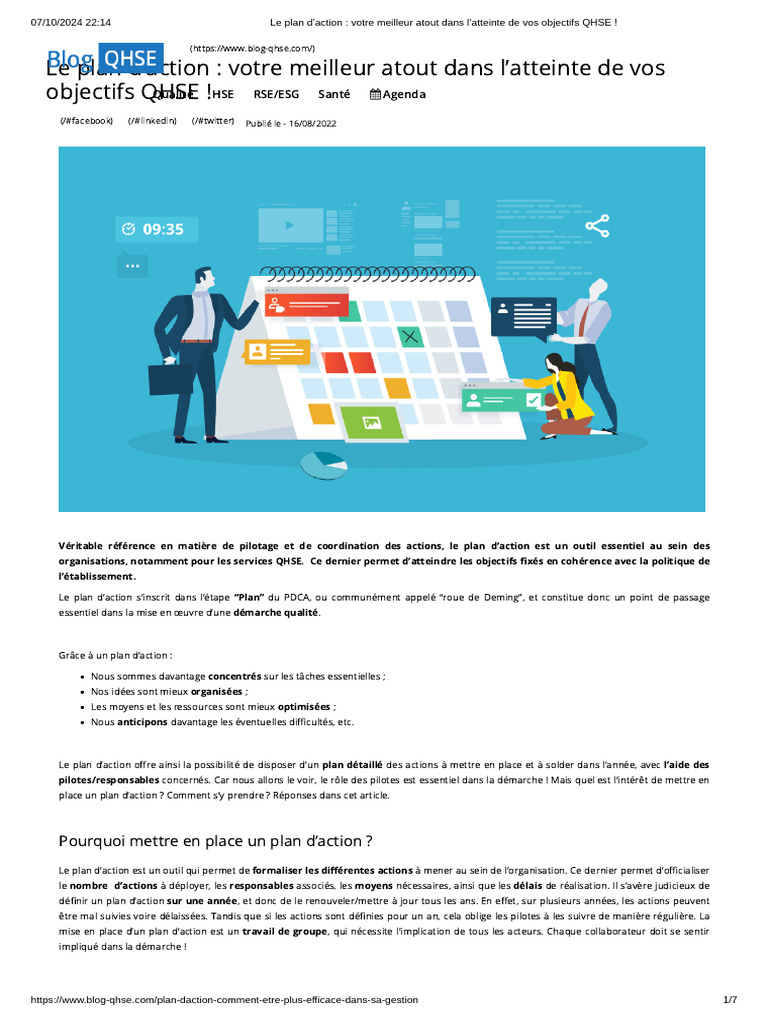 Plan d'Action : Atteindre vos Objectifs QHSE | PDF | Responsabilité ...