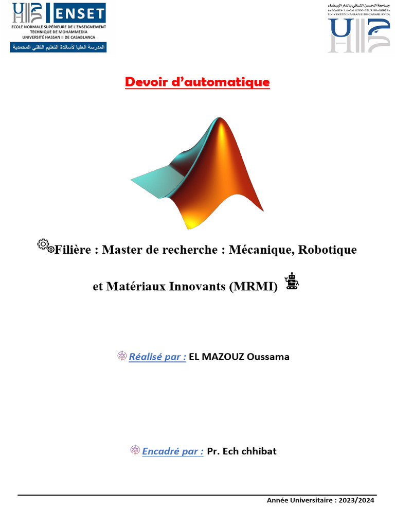 Analyse et Contrôle des Systèmes Dynamiques | PDF | Méthodes et ...