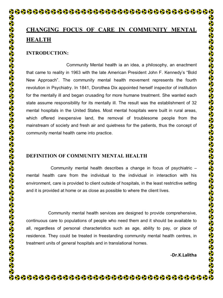 Community Mental Health Services Overview | PDF | Community Mental ...