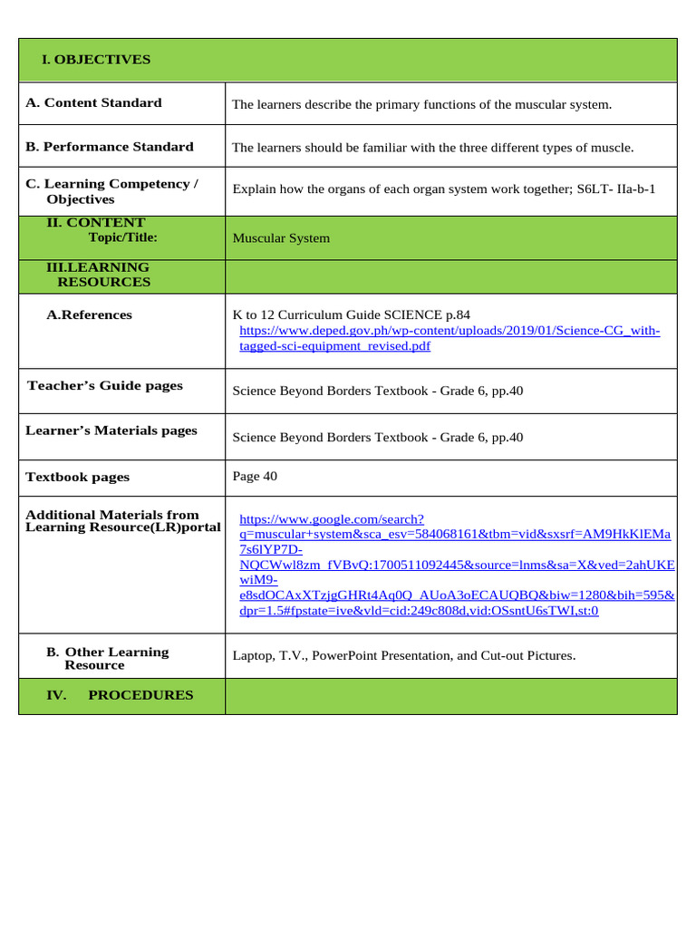 7es Science LP | PDF | Muscle | Organ (Anatomy)