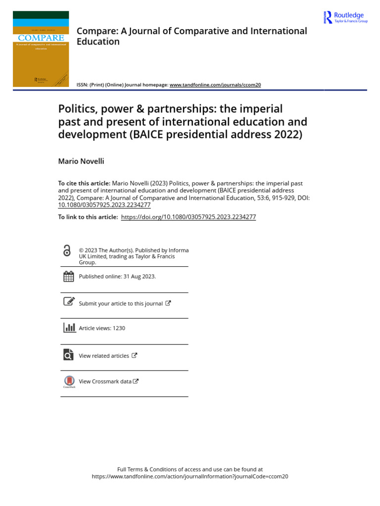 Politics Power Partnerships The Imperial Past and Present of ...