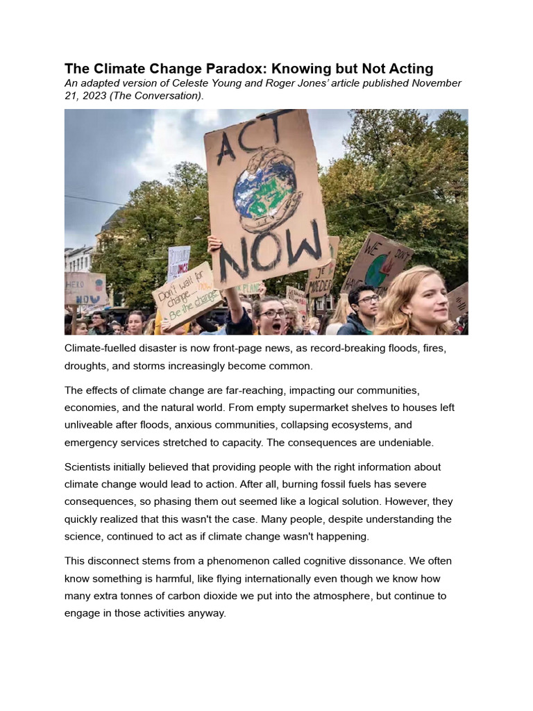 The Climate Change Paradox | PDF | Climate Change | Global ...