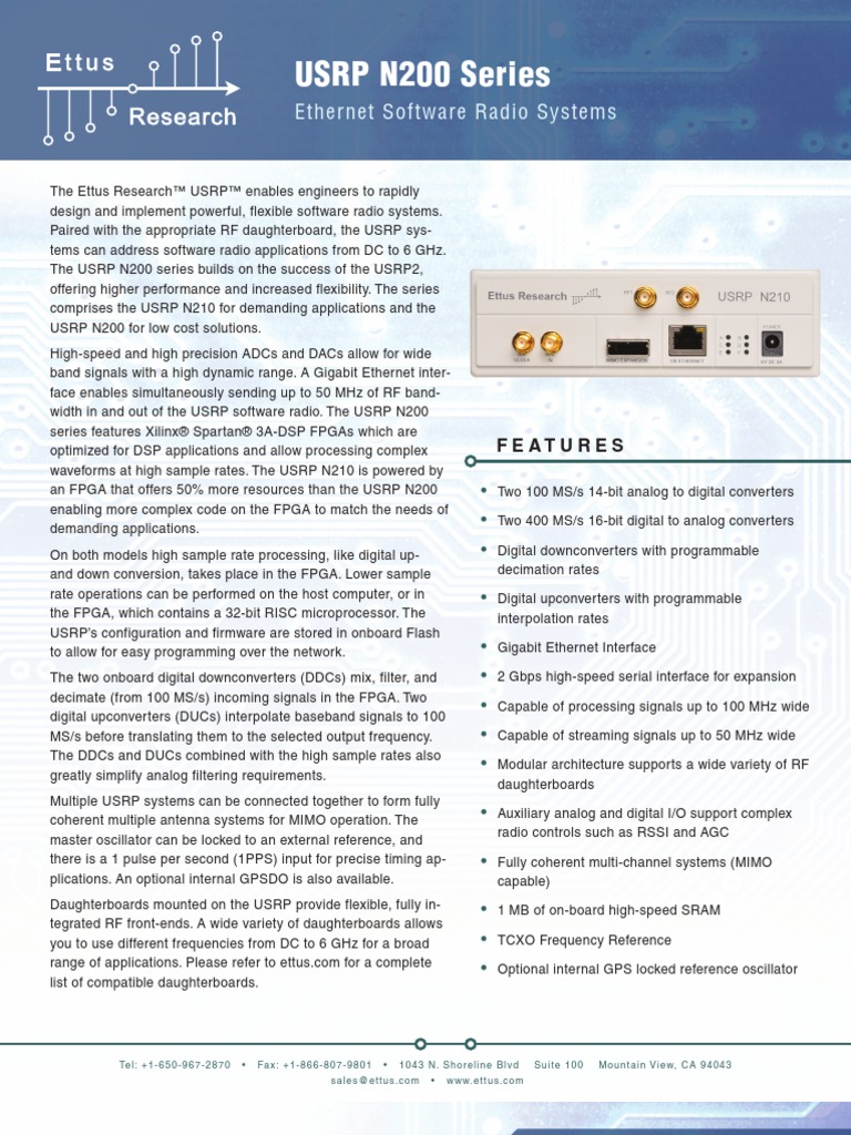 Ettus Ds Usrp N200series v3 | PDF | Software Defined Radio | Field ...