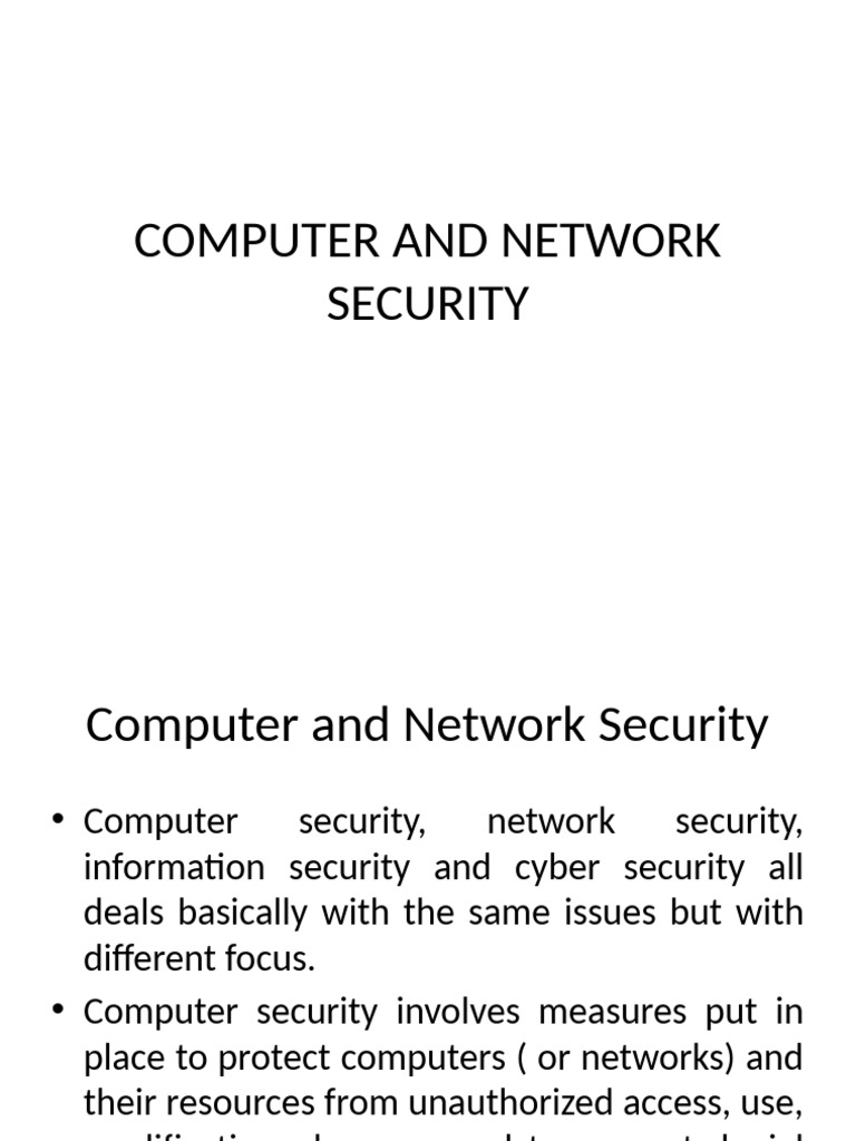 Computer and Network Security Overview | PDF | Information Security ...