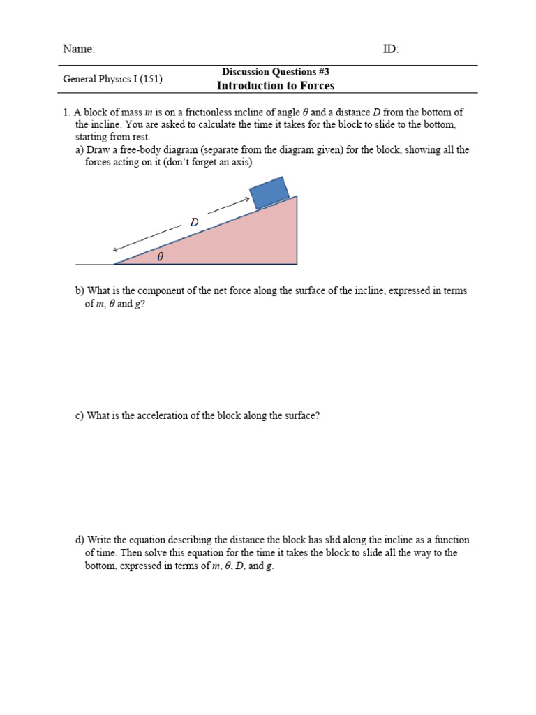 P151 Discussion Questions-3-Introduction To Forces | PDF | Teaching ...