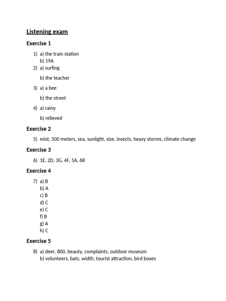 Listening Exam | PDF