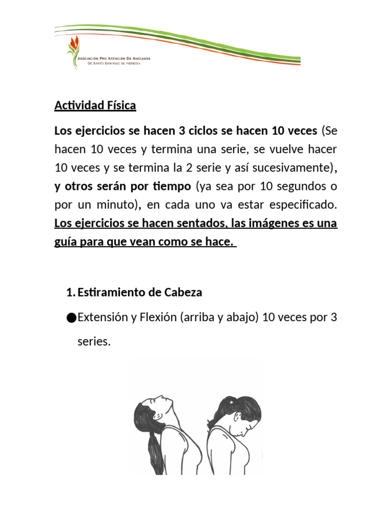Ejercicios de Actividad Física Sentados | PDF | Artes del Lenguaje y ...