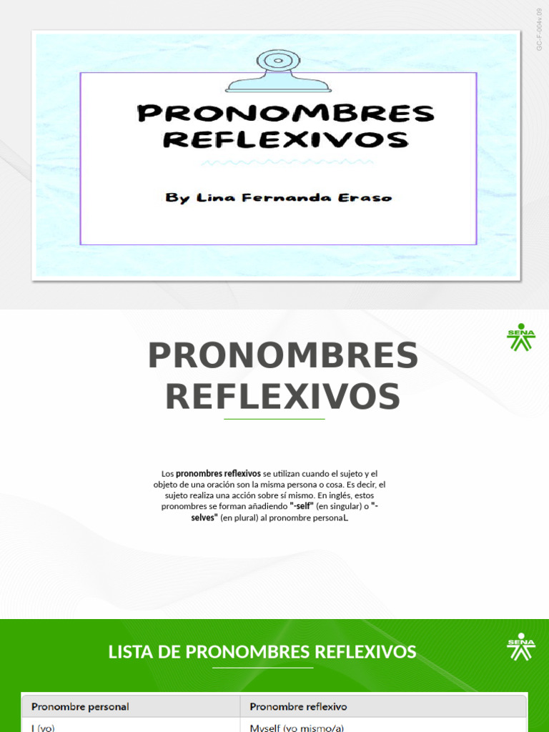 Pronombres Reflexivos | PDF | Religión y espiritualidad