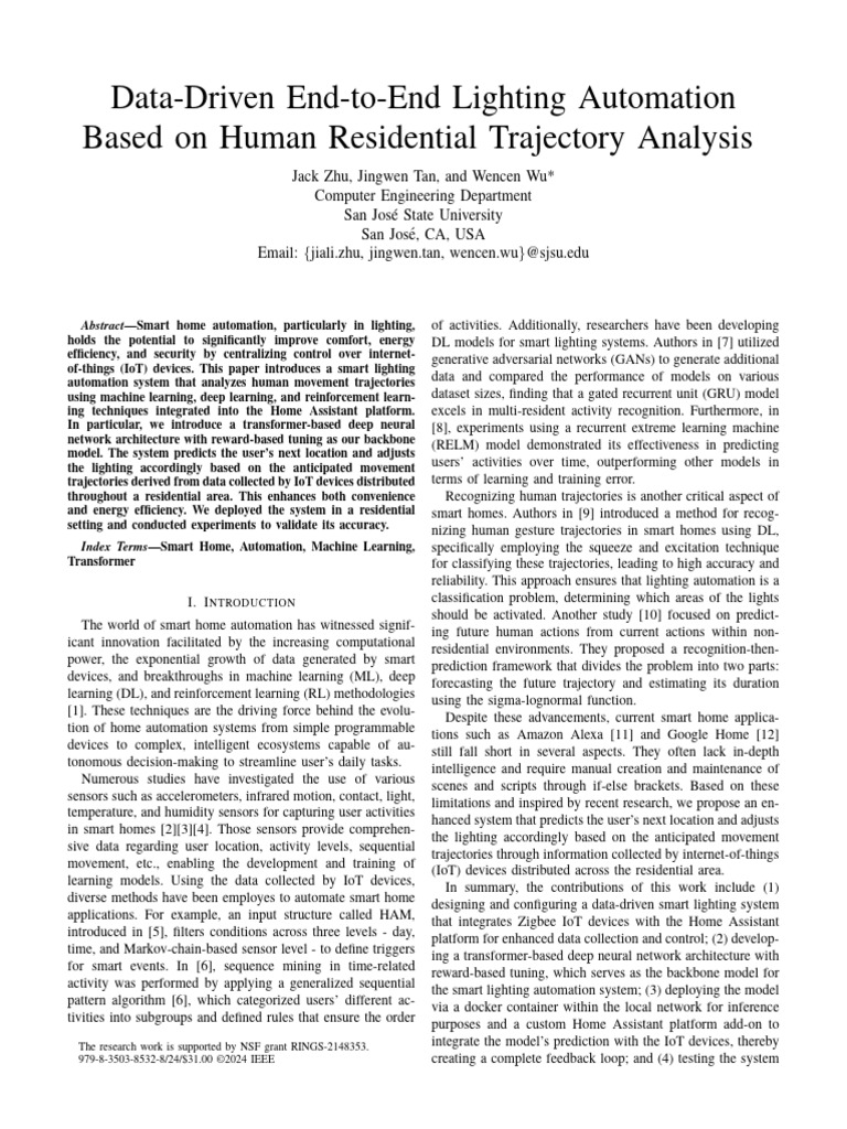 Smart Lighting Automation System | PDF | Internet Of Things | Deep Learning