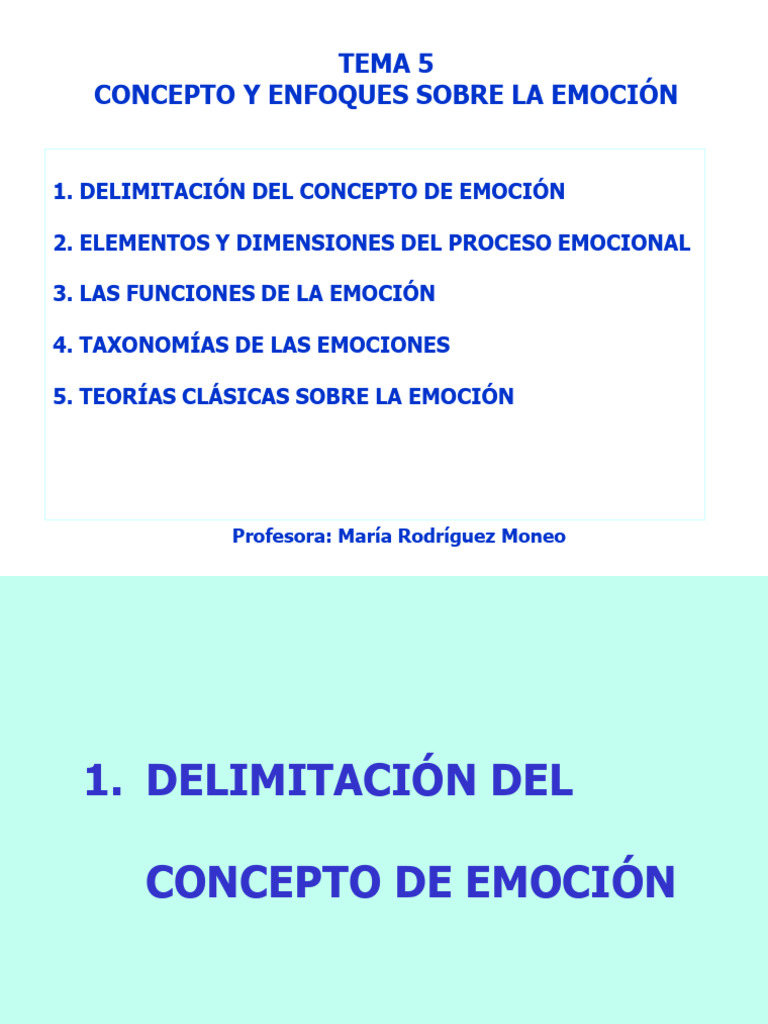Conceptos y Funciones de la Emoción | PDF | Las emociones | Afecto ...