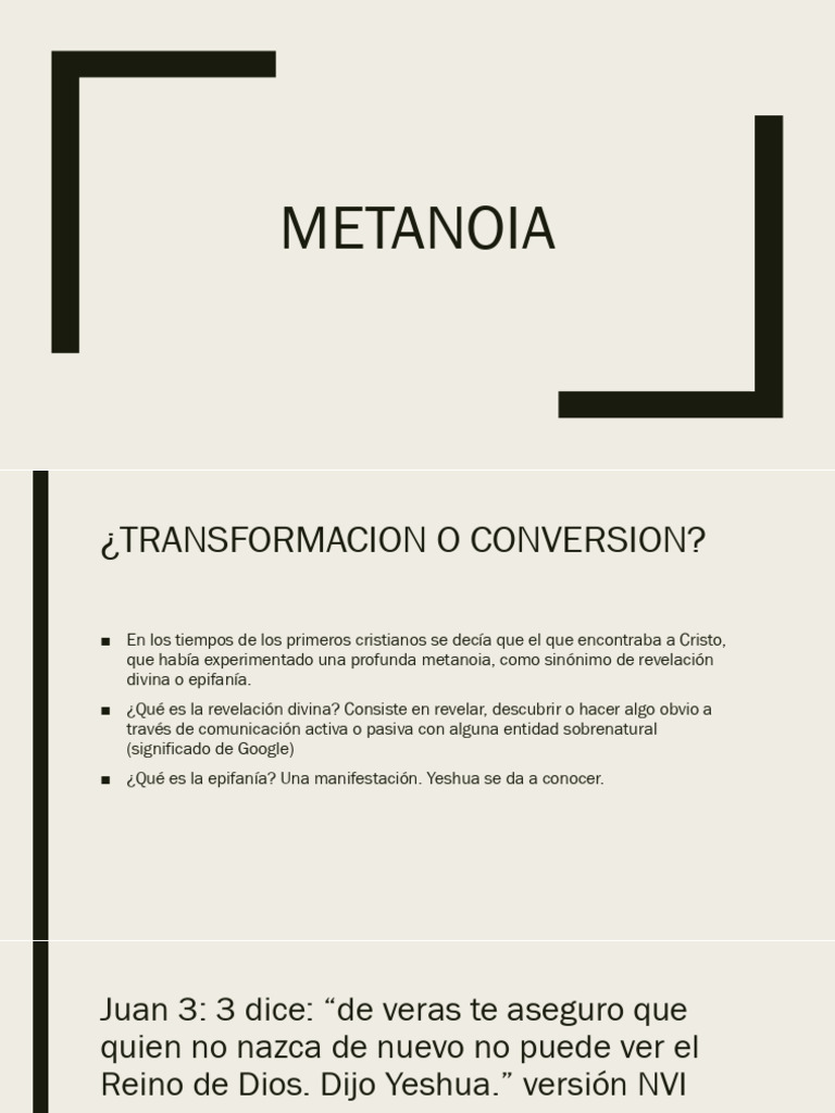 Significado de Metanoia en la Biblia | PDF | Cristo (título) | Dios