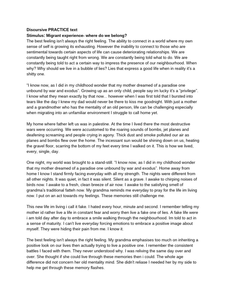 Discursive Migration Text | PDF | Feeling | Psychology