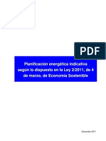 Planificación energética indicativa según lo dispuesto en la Ley 2/2011, de 4 de marzo, de Economía Sostenible 2012-2020