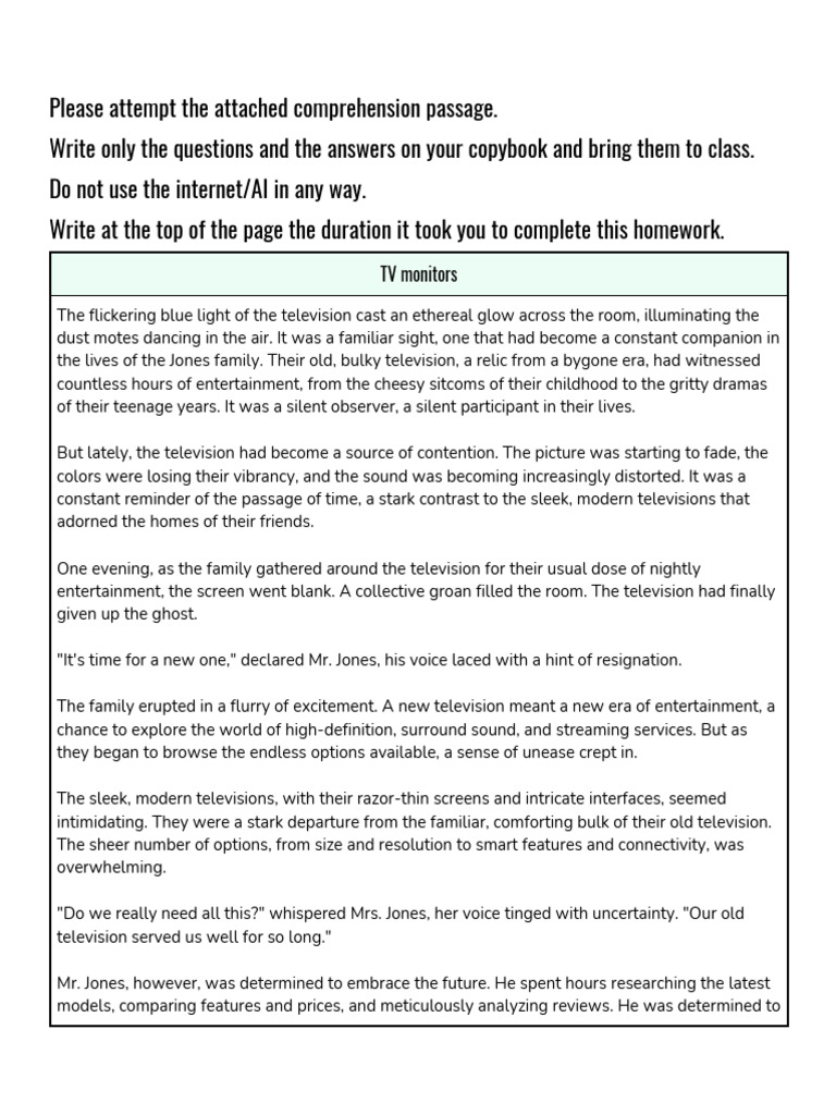 Homework: TV Transition Analysis | PDF | Adjective