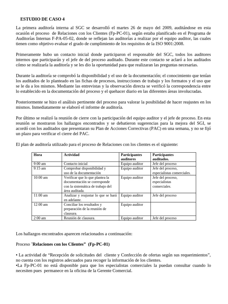 Auditoría Interna SGC: Hallazgos y Mejoras | PDF | Auditoría