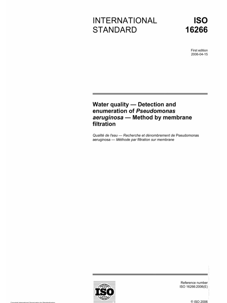 ISO 16266 - 2006 Pseudomonas Aeruginosa (Detection and Enumeration by ...
