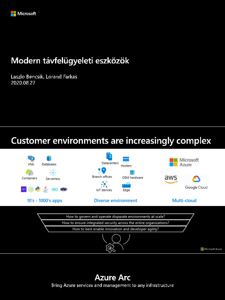 Azure 2. Bencsik László - Modern Távfelügyeleti Eszközök, Microsoft ...