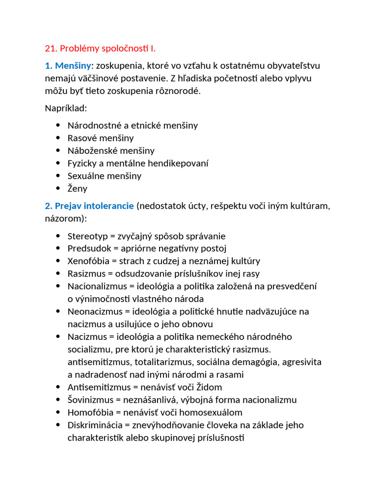 21 Problémy Spoločnosti | PDF