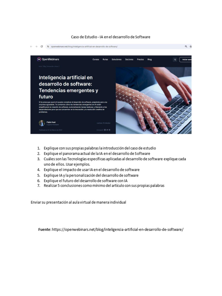 Caso de Estudio - IA en El Desarrollo de Software | PDF