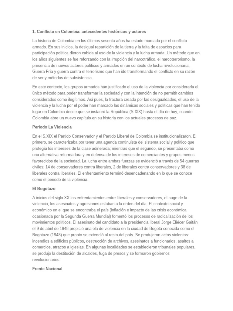 Conflicto Armado en Colombia | PDF | Ciencias sociales
