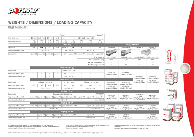 Weights Dimensions en | PDF | Cargo | Freight Transport