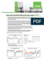 SEB Report: Oil Price Gives Support To Russia's Growth